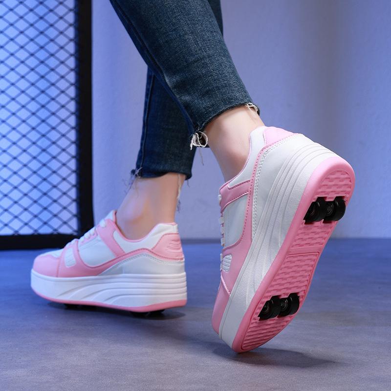 Rollschuhe Vierrädrige Kinder-Rollschuhe Herren- und Damen-Abnehmbare Ultraleicht-Version Schuhe mit Rollen