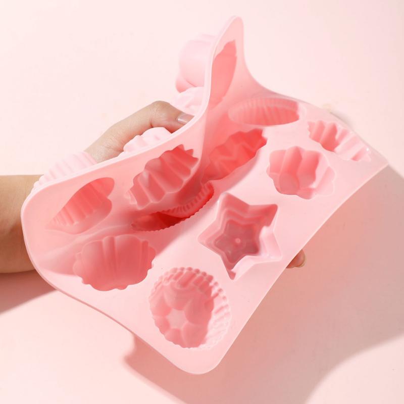 תבניות גלידת סיליקון סגנונות פרחים ופירות תבניות ג'לי תוצרת בית תבניות קירור סיליקון לבן בדרגת מזון