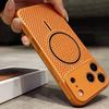 AG Frosted Heat Dissipation For Magsafe Case For iPhone 17 16 15 14 13 12 Plus Pro Max Large Window Cooling Magnet Cover