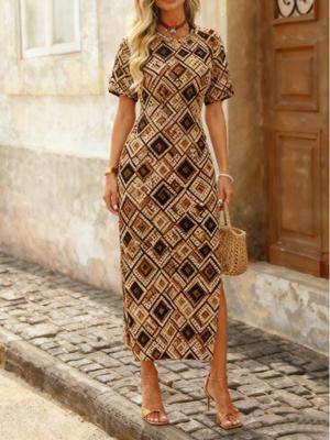 Jupe Imprimée Mi-Taille Moulante pour Femme Été 2026: Style Européen & Américain, Robe Élégante pour le Travail