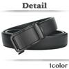 [White Fang] Belt with Automatic Buckle, Genuine Leather, Business Casual, Alloy, Simple, Stylish, for Commuting, Men's BTA426 (Black)