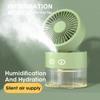LED Light USB Mist Fan Portable Mini Cooling Fan Desktop Humidifier for Office and Home Use 2025