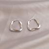 Gold Titanium Steel Geometric Oval Earrings for Women: Light Luxury, High-End Fashion, Elegant and Minimalist Design