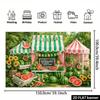 2D Watermelon Stand Backdrop, Summer Market Photography Background Banner