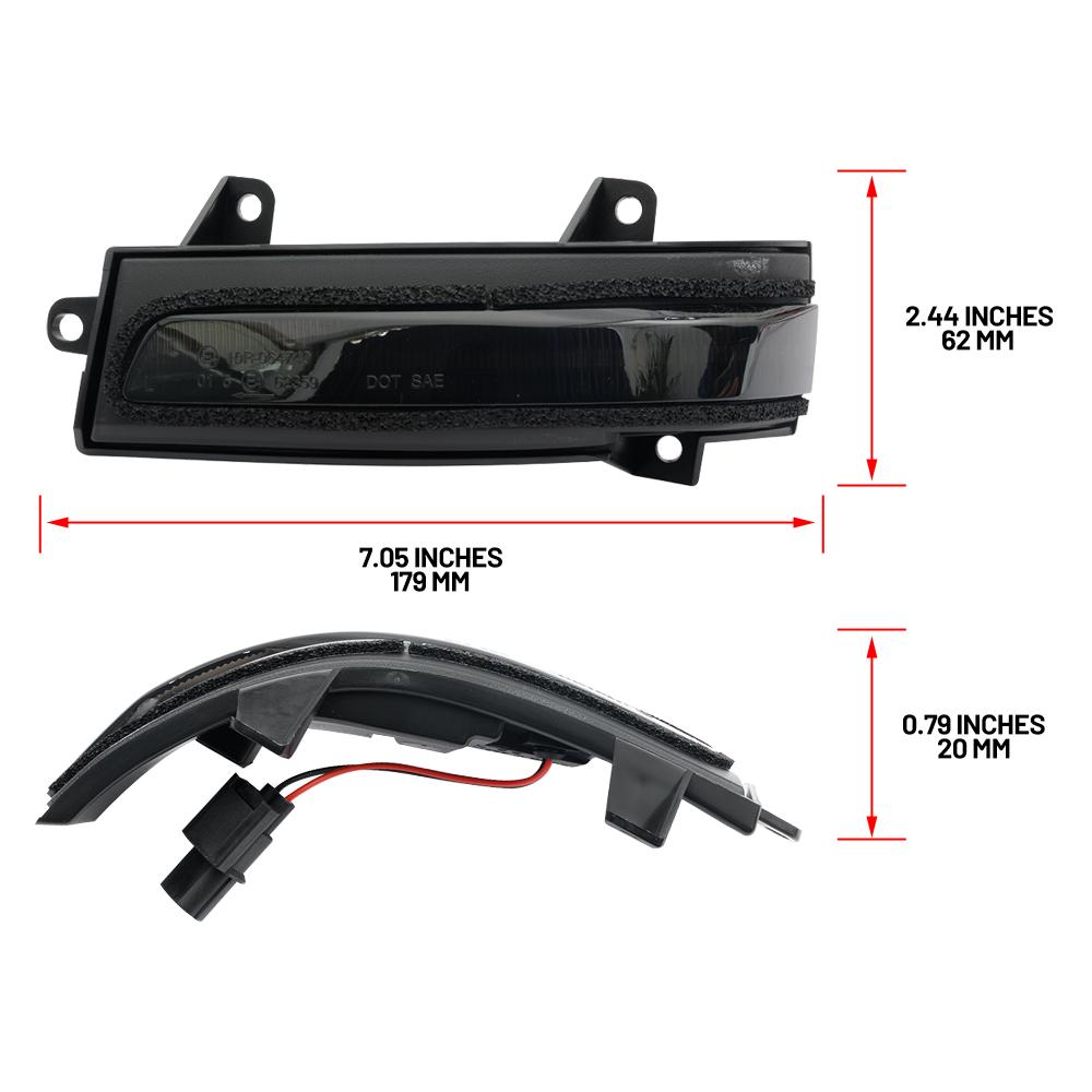 2x Smoked LED Sequential Side Mirror Blinkers Replacement For Honda City Civic Saloon Civic Hybrid Dynamic Turn Signal Lights