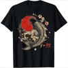 Sakura Koi Fish Japanese Sakura Pattern Art T-shirt Fashion O-neck Top T-shirt Women's Cotton Printed T-shirt Fashion Harajuku