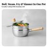 Uncoated Hammered Steel Pot with Lid | doubleSpout, Yukihira Saucepan