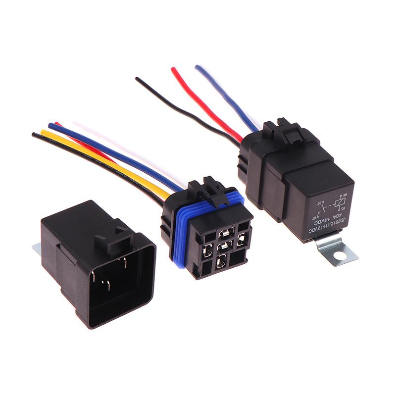 1 Set Car Relay With Socket Dc 12/24V 40A 4/5Pin Amp Waterproof Relay Harness Tinned Copper Wires 5-Pin Spdt For Boat Auto Fan