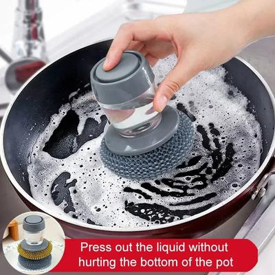 Dispensador de jabón de cocina portátil, herramienta para lavar platos, cepillo, fregador de fácil uso, herramienta de limpieza de cocina