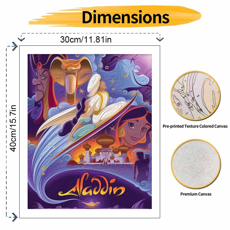 Disney Aladdin Oil Painting Art Set Handmade Diy Gift Home Decoration