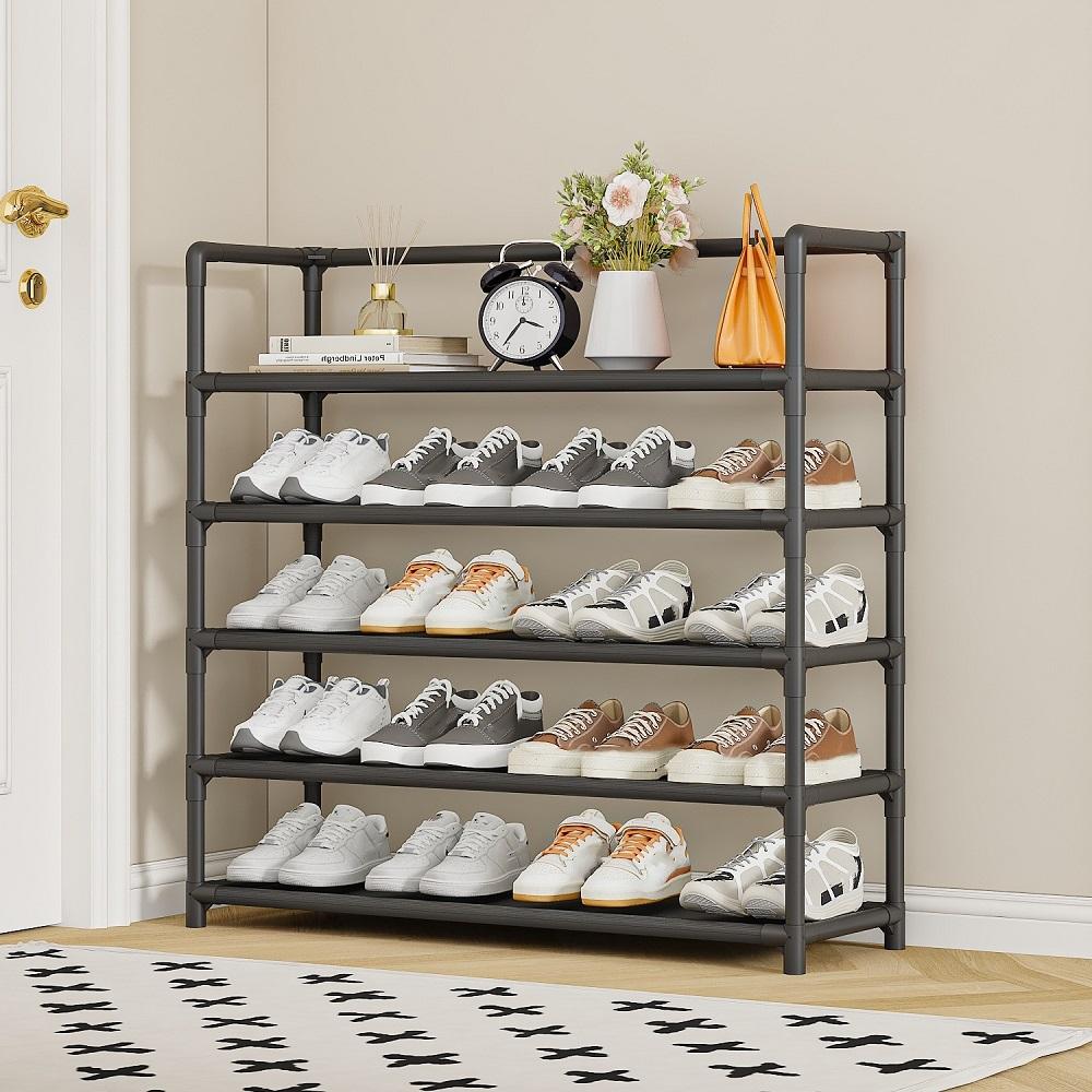 5vrstvý plastový nový jednoduchý vícevrstvý s područkou jednoduchý prachotěsný botník úložný regál na boty studentská kolej obuvník organizér