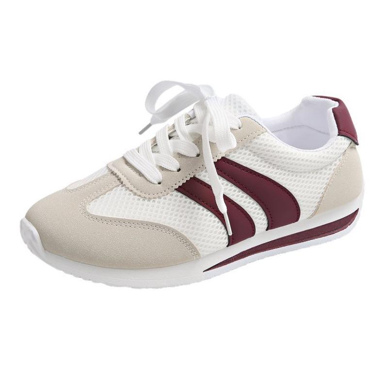 Women's Striped Sneakers New Spring/Autumn Collection Versatile German Training Shoes Lace Up White Shoes