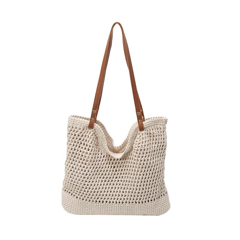 Single-shoulder Seaside Vacation Beach Bag - Hand-woven Commuter Tote Bag small