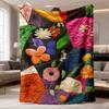 2026 Latest Flannel Blanket | Gift Blanket for Best Friend, Vintage Art Floral Patchwork Throw, Soft Polyester, Perfect for All Seasons, Multipurpose 