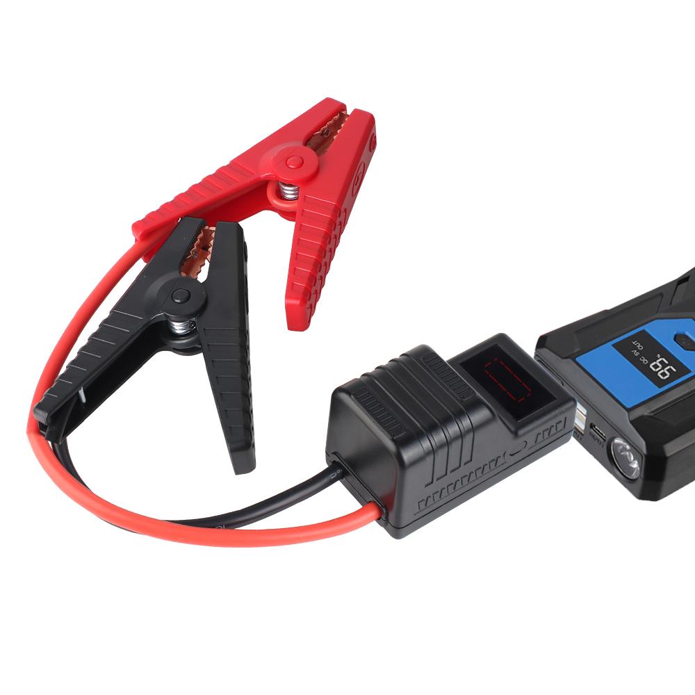 Anti Reverse Connection 650A 12V With EC5 Plug Connector Intelligent Clamp Booster With Display Screen Smart Battery Clips Emergency Jumper Cable Clip