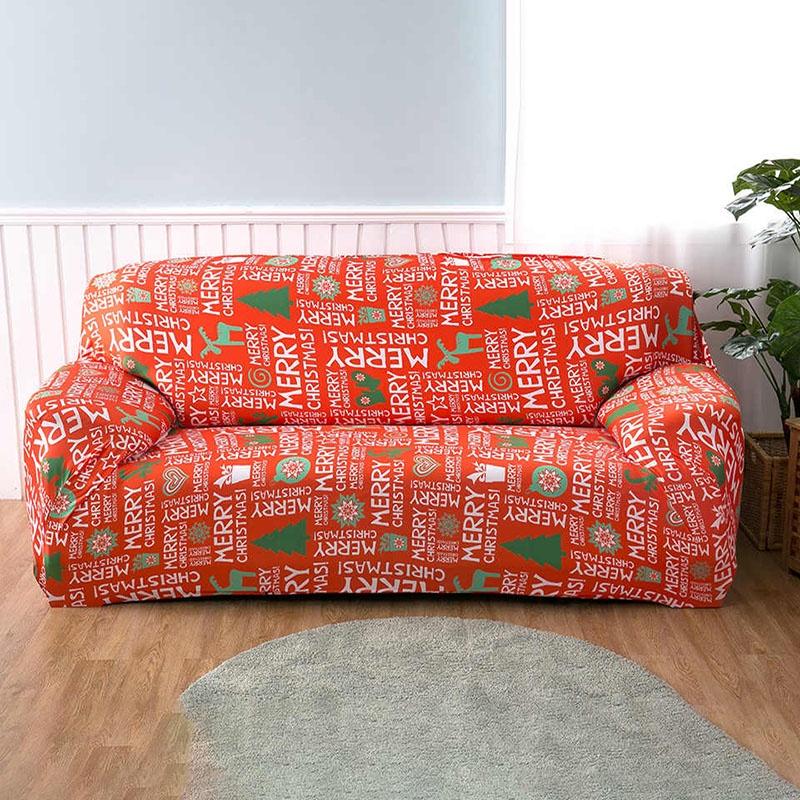 Printing Merry Christmas Sofa Covers Elastic Seat Stretch Slipcover Home Decor