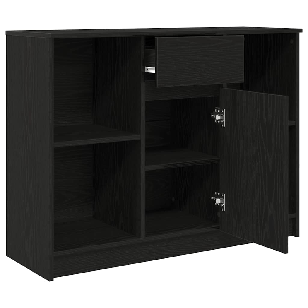 Sideboard with Drawer Black Oak Effect 101 x 35 x 76 cm
