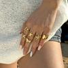 Stainless Steel Shell Rings For Women Vintage Gold Color Starfish Conch Adjustable Finger Ring Summer Ocean Beach Party Jewelry