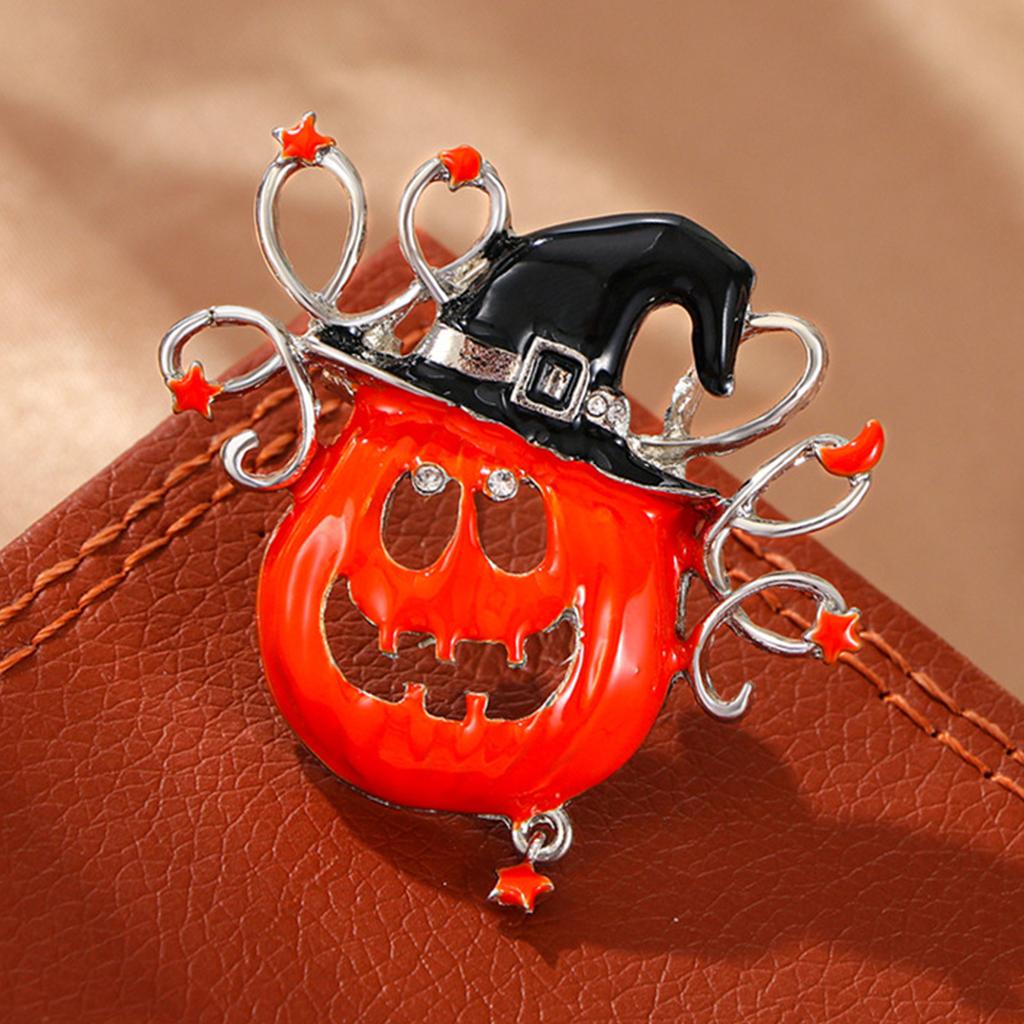 Halloween Pumpkins Brooch Pin For Women Cute Pumpkins Rhinestone Crystal Brooch Lapel Pins Thanksgiving Festival Holiday Bag Hat Suit Jewelry Gift