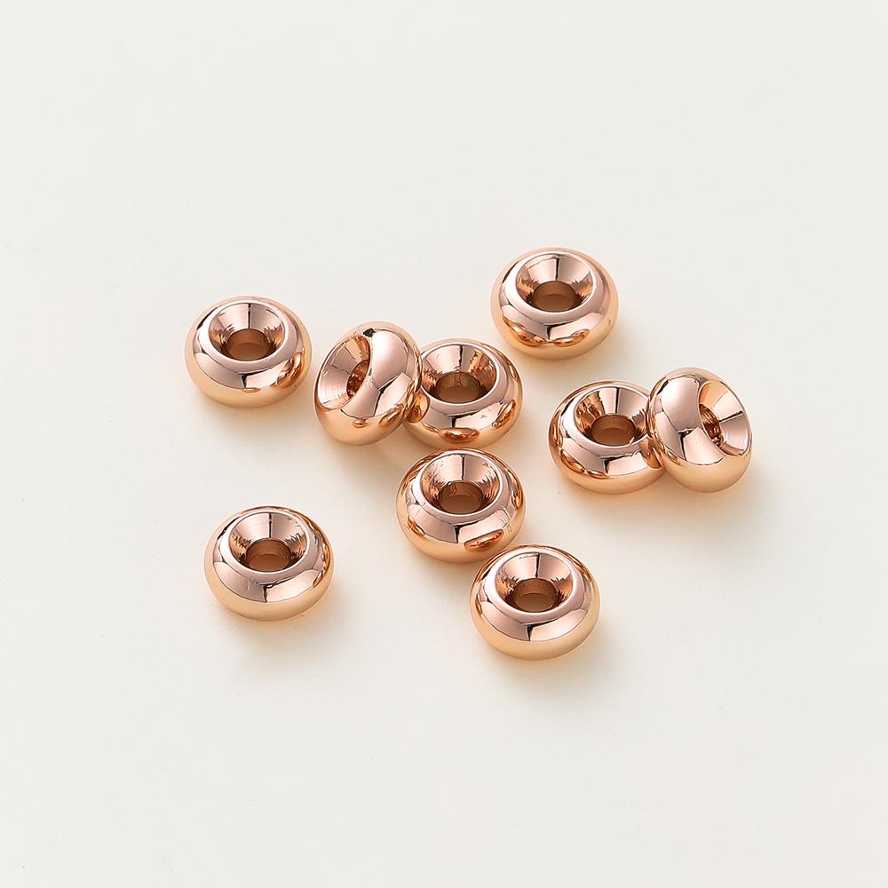 10-30Pcslot 14K18K Gold Plated Flat Round Bracelet Spacer Beads Circle Crafts Beads For Necklace Jewelry Accessories Findings