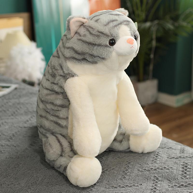 

25/42/50 см имитация плюшевых подушек в виде кошки, мягкие плюшевые животные, подушки для дивана, декор из мультфильмов, плюшевые игрушки для детей, подарок детям 25cm серый