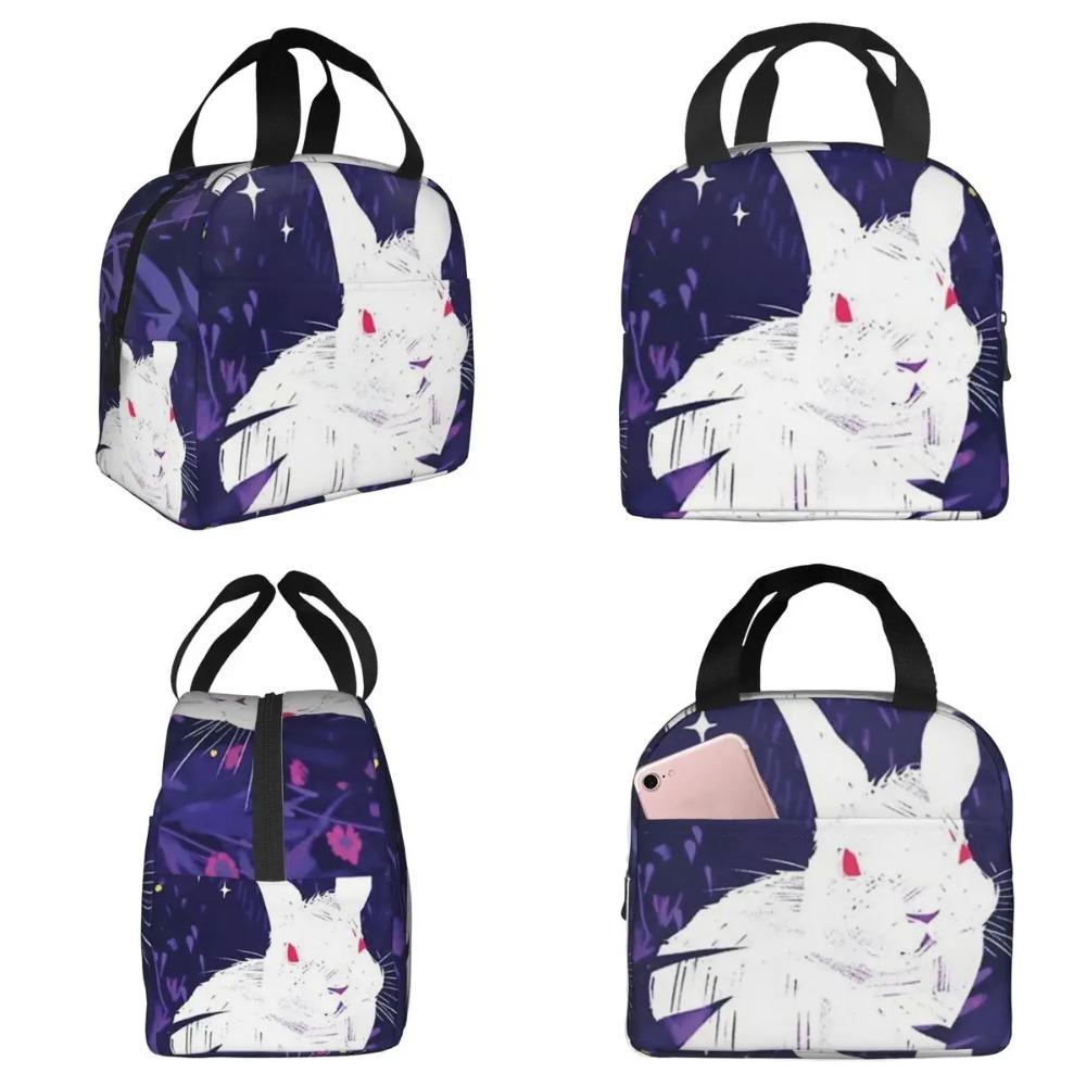 Rabbit In The Nature Forest Anime Insulated Lunch Bag for Kid School Cooler Thermal Food Box Tote Portable Lunch Boxes Container