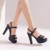 Red Women Platform Slingback Sandals Peep Toe High Spike Heel Large Plus Size 50 Nightclub