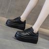 Fashion 8cm New Genuine Leather Sewing Women Platform Women Vulcanized Shoes Hidden Heels Spring Autumn Ladies Chunky Sneakers Fashion