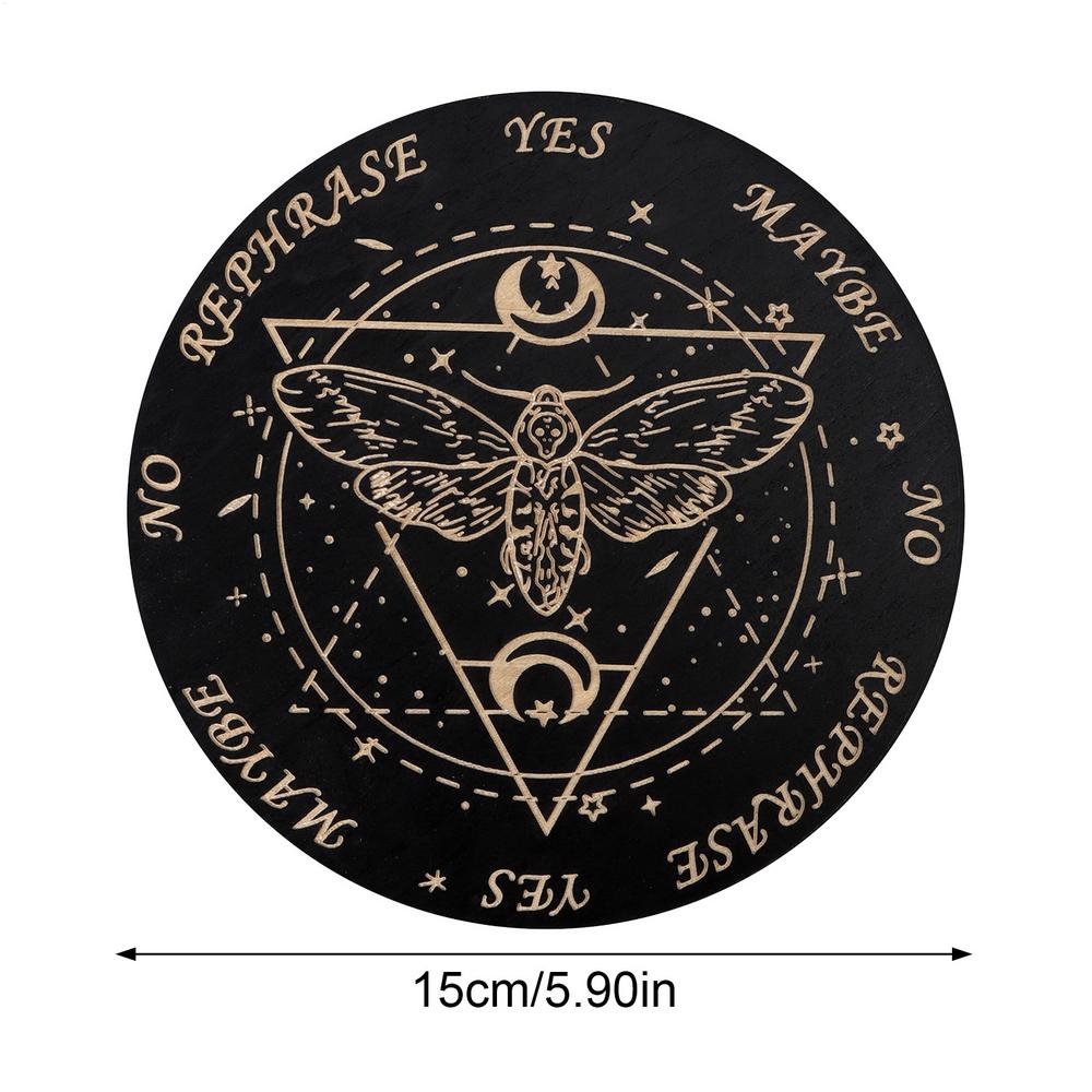 Tavola Pendolo in Legno Altare Tavola Ouija Divinazione Energia Piatto Intagliato Tavola Meditazione Curativa Ornamenti Gioco da Tavolo Divinazione