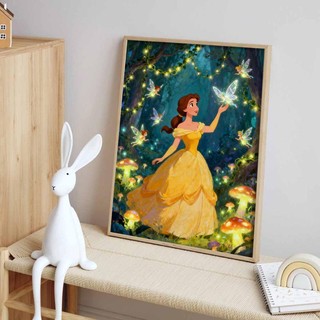 Disney Diamond Painting Kit for Enchanted Forest Fairy Belle, Living Room, Bedroom, Study, Interior Decor (137 characters)