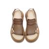 Johnature Γνήσιο δέρμα casual παχιά σόλα Peep Toe Σανδάλια Hollow Breathable Γυναικεία Παπούτσια Πλατφόρμας