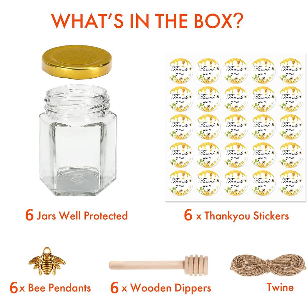 

Мини-баночки для меда 3 унции с мешалкой, Пустые стеклянные баночки для подарков на детский праздник/Свадебных подарков, Мини-баночки с деревянными мешалками