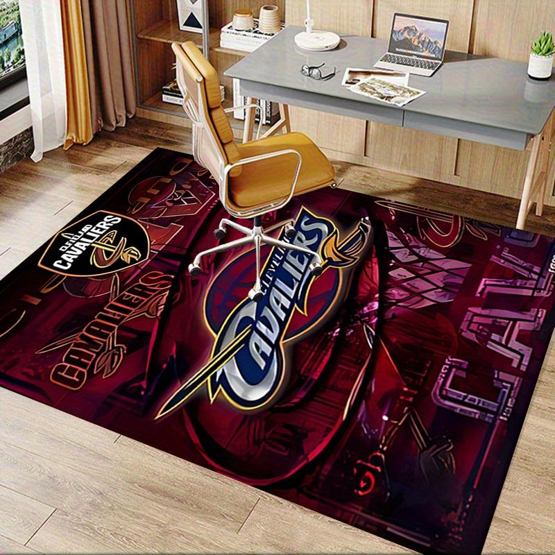 1pz Pallone da Basket, Tappeto Ufficio Cleveland Cavaliers Morbido Poliestere Tappeto Ingresso Lavabile Antiscivolo Ma