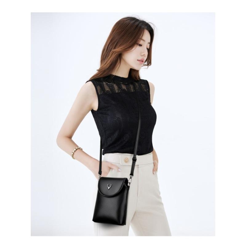 Fashion Small Shoulder Bag for Smartphone Ladies Mobile Phone Bag Zipper Flap Famous Brand Soft Leather Crossbody Bags for Women