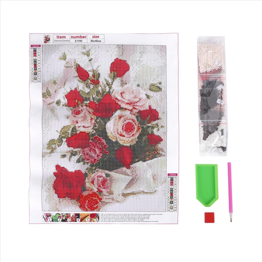 BHBL 5D DIY Flowers Full Square Drill Mosaic Diamond Embroidery Rose Garden Decoration