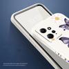 Purple Butterflies Square Silicone Phone Case For iPhone 16 15 14 13 12 11 Pro Max XS X XR 7 8 SE Transparent Back Cover