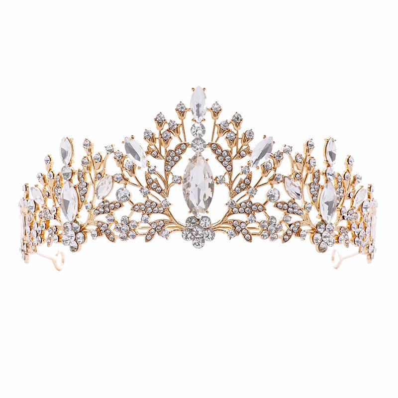 Baroque Bridal Hair Accessories Crown Earrings Necklace Wedding Tiaras Jewelry Set