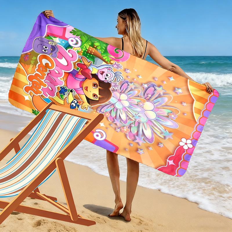Explorer Dora Print Beach Towel, Large Soft Quick Dry Towel for Beach Camping Swimming