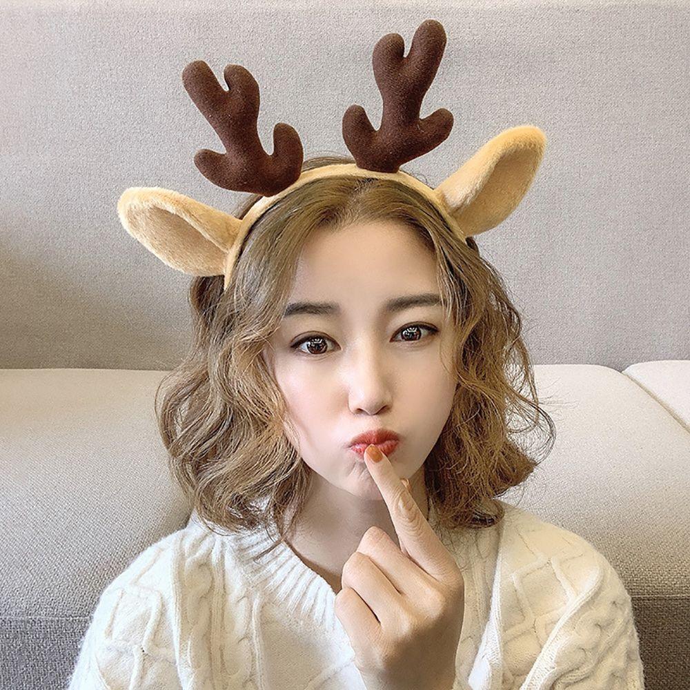 Cloth Wash Face Christmas Korean Style Head Hoop Antler Headband Women Hair Band Hair Accessories