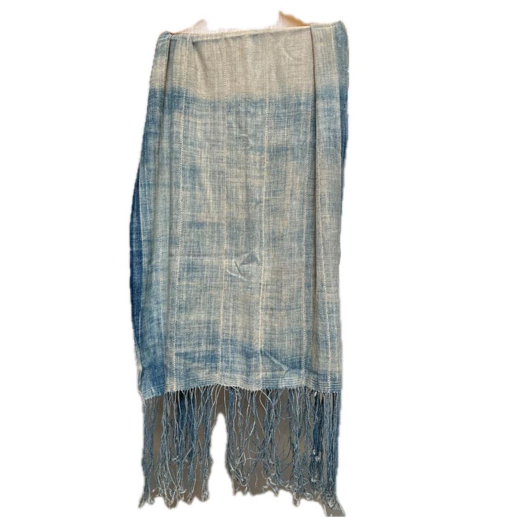 Used Stall, muffler, scarf, bandana, indigo dye, tie-dye