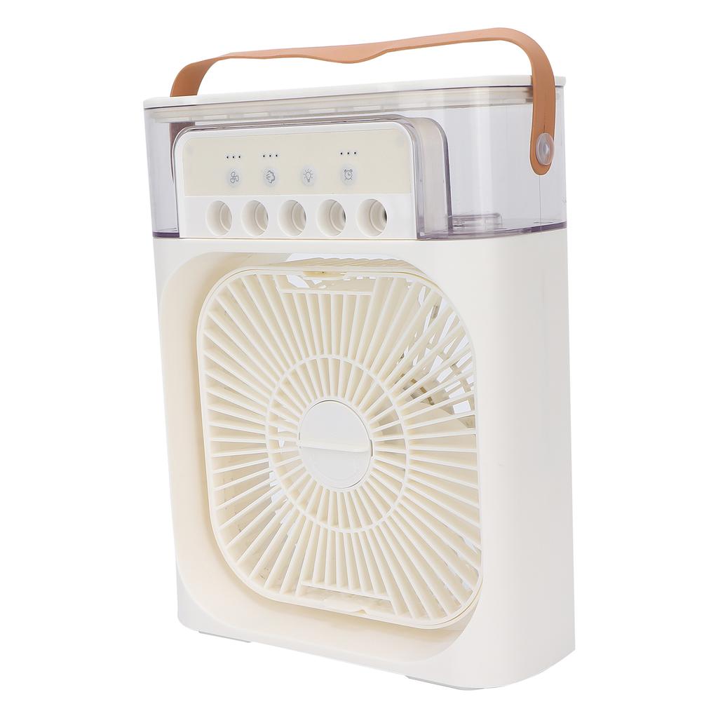 Portable Air Conditioner Fan Plastic Misting Humidifier Fan Rechargeable Desktop Air Cooler White