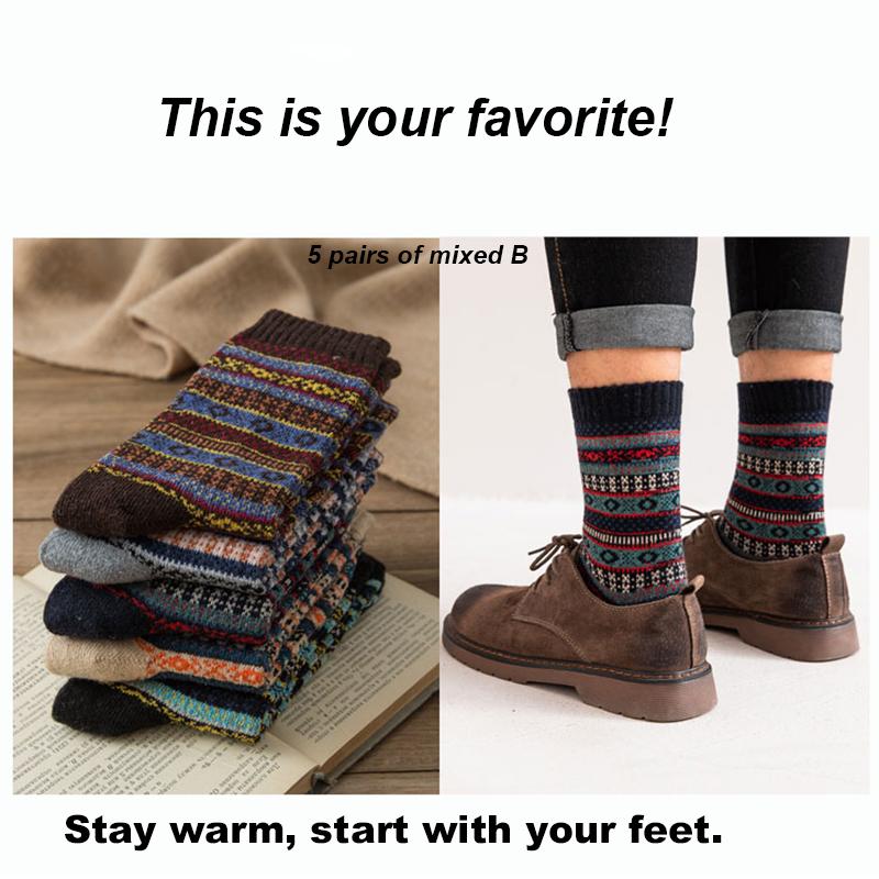 10 STÜCKE=5 Paare Herbst Winter Neu Herren Verdicken Warm Harajuku Retro Mode Lässig Wolle Hohe Qualität Baumwolle Socken Schneesocke