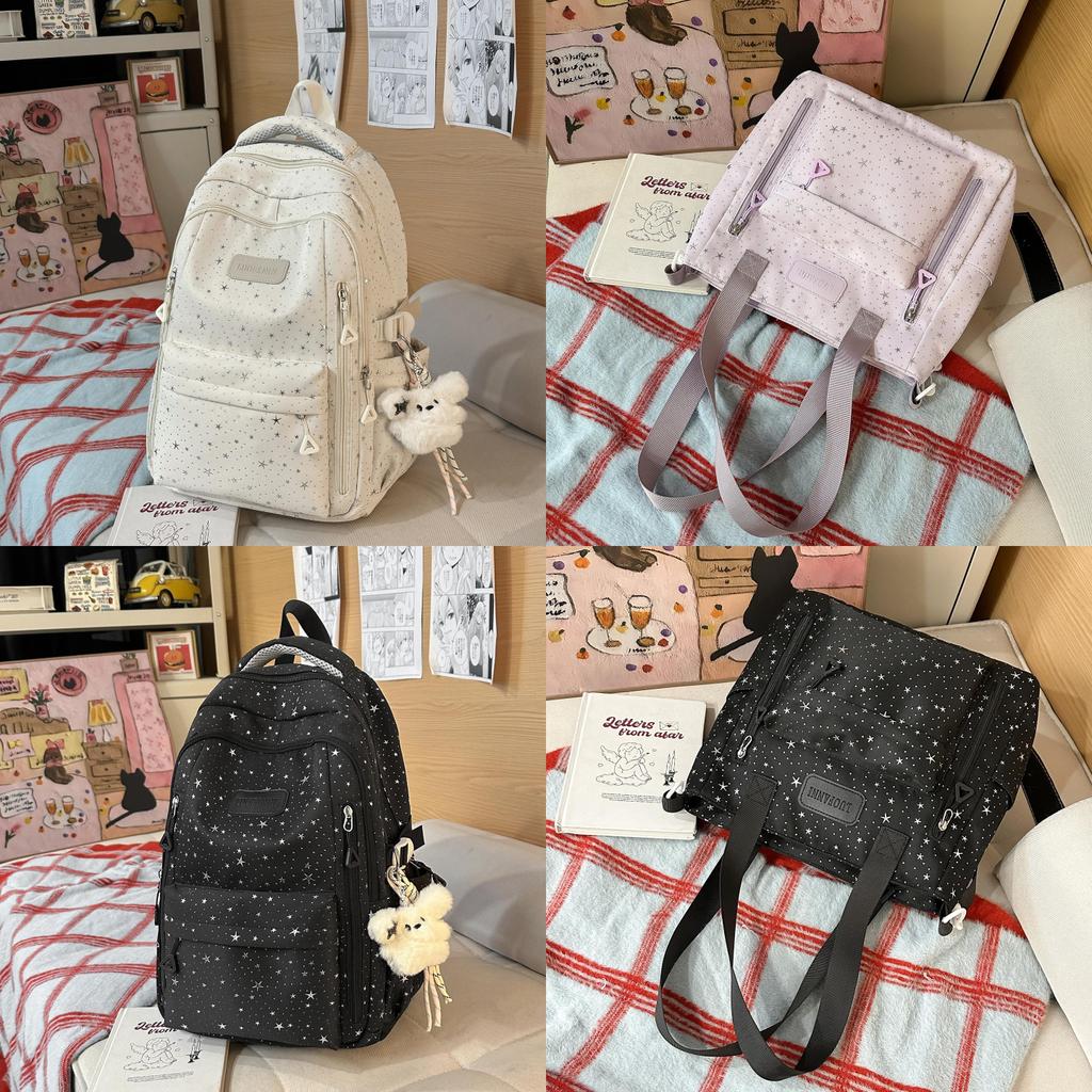 Starry Style School Backpack For Girls With Nylon Material And 10in Laptop Storage