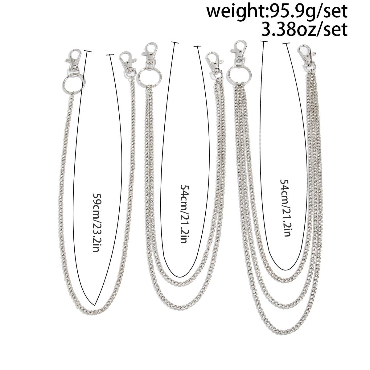 Trendy Personality Layered Jeans Chain Men s Fashion High-end Feel Hot-selling Men s Chain Waist Chain Pendant White K-06544