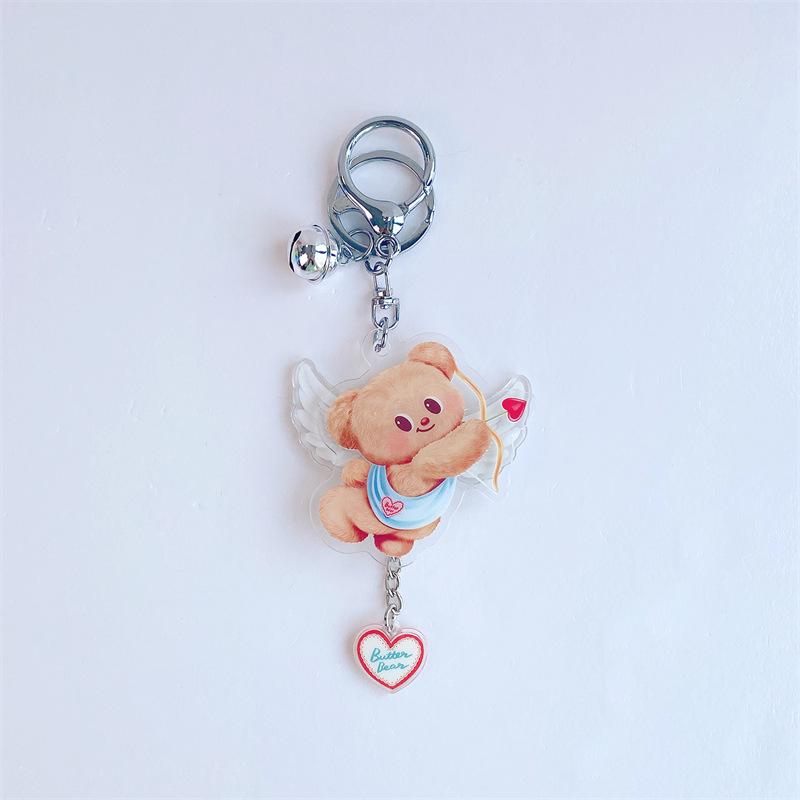 Little Bear Naughty Cool Pants Cartoon Keychain: Cute Couple & Bestie Bag Charm