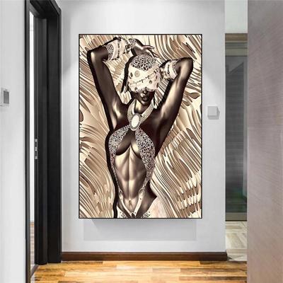 Sexy afrikanische Frauen-Mode-Thema-Hintergrund, Leinwand-Malerei, Poster und Drucke, Wandkunst, Bilder für Wohnzimmer, Heimdekoration