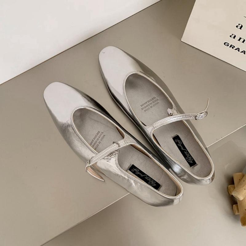 Fashion SUOJIALUN 2025 Summer New Women Flat Shoes Fashion Shallow Ladies Casual Soft Mary Jane Shoes Outdoor Dress Flat Ballet Shoes