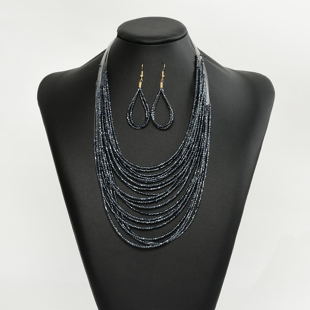 

Богемный многослойный набор ожерелий из бисера – европейский и американский стиль