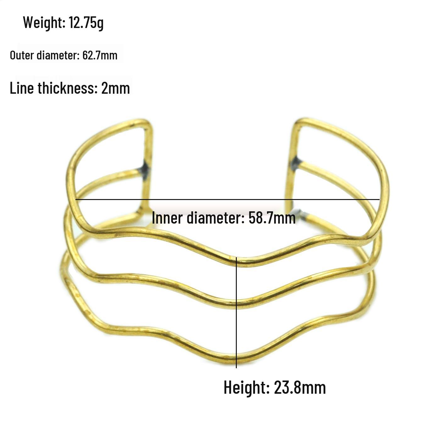 Trendy Wavy Line Copper Wire Multi-layer Geometric Bracelet