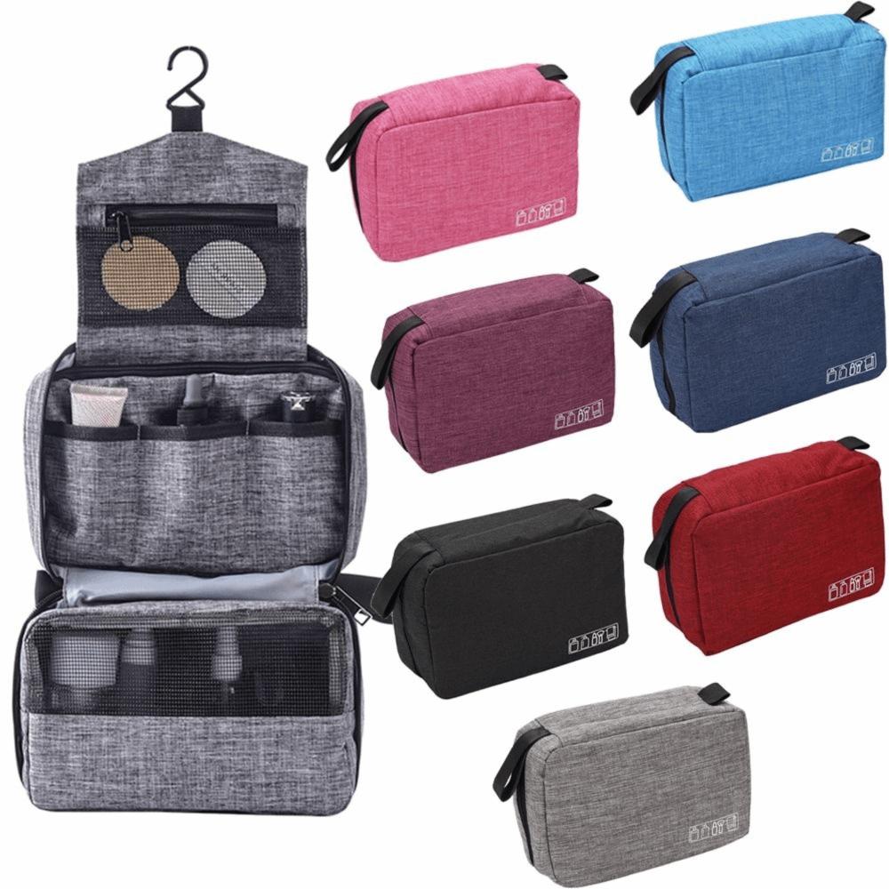 Oxford Cloth Men Toiletry Bag Hanging Water Resistant Travel Toiletry Containers Sturdy Handle Multiple Compartments